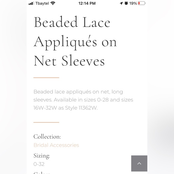 Mori Lee Bridal Sleeves - Picture 3 of 5